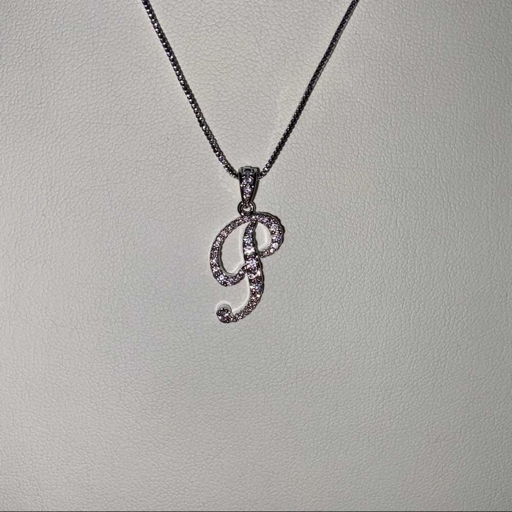 Mini Letter P Initial Necklace - Picture 2 of 5